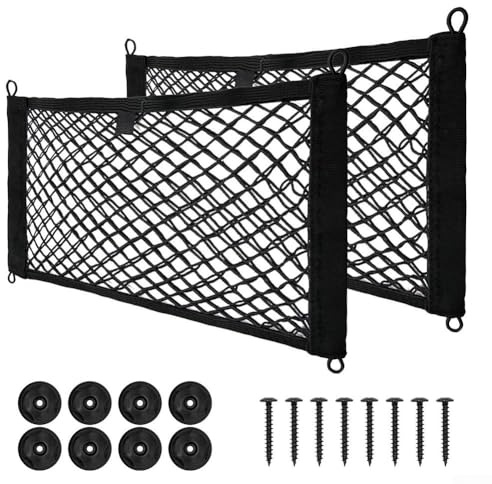 4 organizadores de bolsillo elásticos grandes para coche, 25 x 45 cm, montaje en pared, color negro, para cámper, furgoneta, caravana, autocaravana, autobús, T4, T5, accesorios de viaje