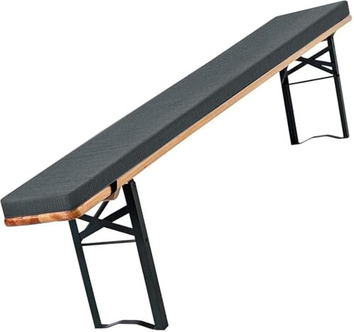 Coussins de banc de bière pour intérieur et extérieur 180 x 25 x 4 cm – Housses lavables et anti-UV pour tente de fête, idéal pour événements et rassemblements – Gris foncé