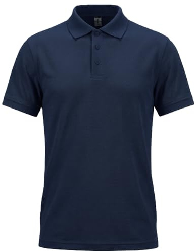 TONY BACKER Polo Uomo Manica Corta 100% Cotone Tinta Unita 8300 (IT, Testo, 3XL, Regular, Regular, Blunotte)