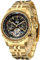 Gute Herren Armbanduhr Gold Automatisch Mechanisch Herrenuhren mit Kalender,Tag,Datumanzeige, Edelstahl-Armband