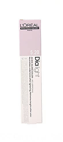 L'Oréal Professionnel DiaLight 5.20 Coloración Castaño Claro Violín Intenso Sin Amoniaco, 50ml