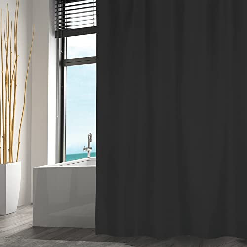 MSV Anti-Schimmel Duschvorhang - Anti-Bakteriell, waschbar, wasserdicht, Polyester, 120x200cm Schwarz