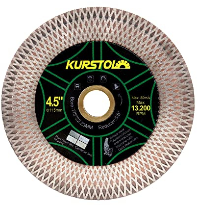 KURSTOL Lame de scie diamant pour carrelage - 115 mm Disque de coupe diamant double usage - Pour couper et meuler les carreaux de céramique, la porcelaine, le granit, le marbre