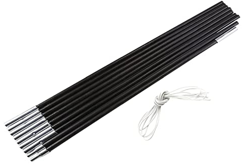 Trintion Zeltstange 4.5m Verstellbarer Universal Markisenrahmen Kit Zeltstangen Fiberglas Ersatz Zeltgestänge Glasfaser Ersatzstab für Outdoor Camping Support