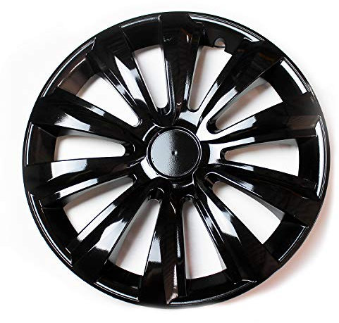 Set 4 Copricerchi 14 Pollici Borchie Nero Coprimozzo Modello DELTAB