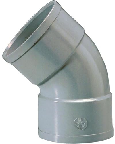Raccord PVC gris coudé 45 degrés - Diamètre 80 mm - Double emboîture - Girpi