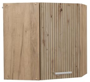 Vicco Eckhängeschrank R-Line, Küchen-Eckschrank, Artisan-Eiche/Goldkraft Eiche, 57 cm