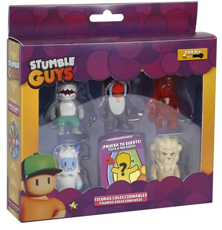 Bizak Stumble Guys Pack de 6 Figuras de acción épicas, Personajes para coleccionar, Licencia Oficial del Videojuego de derribos, Adultos Fans y niños y niñas +8 años (64112260-1)