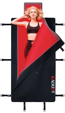 Kaoudt 2025 Medical-Grade TPU Red Light Therapy Mat for Full Body Pain Relief, 73x33 Dual Wavelength Infrared Red Light Blanket with 2570 LEDs for Home Use