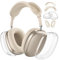 Silikon-Schutzhülle für Airpods Max Kopfhörer, Silikon Ohrpolster Schutz Abdeckungen + TPU Schutzhülle Hülle Cover Case + Kopfband Stirnband Headband Abdeckung für Airpod Max Zubehör (TPU Beige)