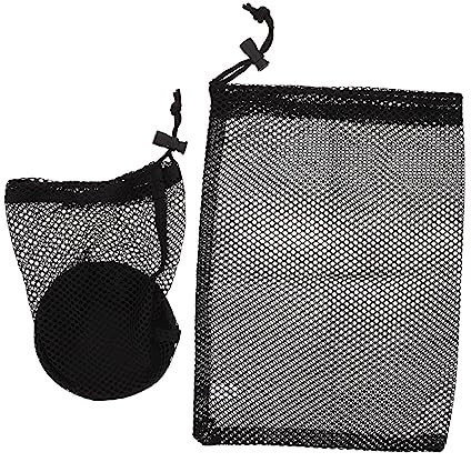 TOBBOMEY 2 Stück Golf-Netztasche Bälle Aufbewahrungstasche Tennis Golftasche mit großem Fassungsvermögen tragbar Praktische Balltasche Speicherpraxis -Netzbeutel Nylon Black