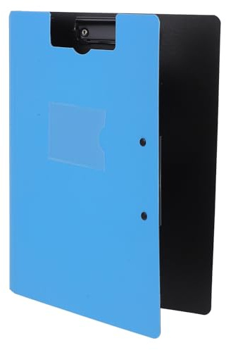Healeved Portapapeles de Plástico A4 con Doble Clip Carpeta para Documentos y Tablero de Escritura Color Azul Claro Adecuado para Oficina Escuela y Organización de Papeles