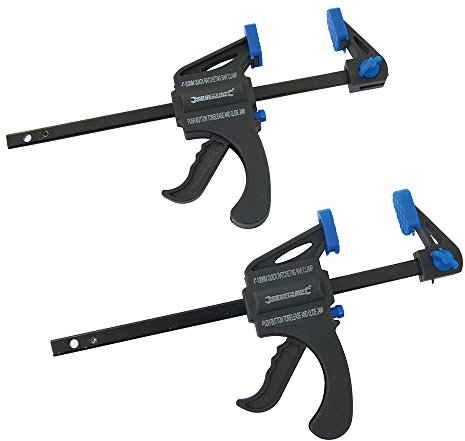 Silverline Tools 250108 - Sargentos monomanuales, 2 pzas (100 mm)