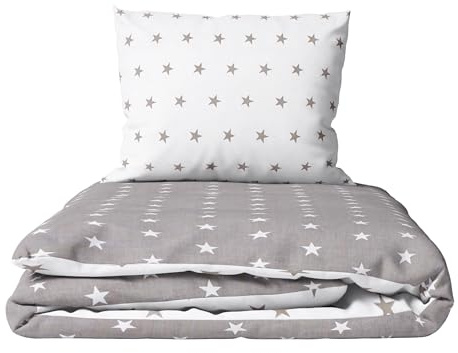 2 Piece Baby Children Quilt Duvet & Pillow Set 120x90 cm to fit Toddler Cot Bed (Big Stars)