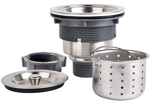 KONE 3-1/2-inch Kitchen Sink Strainer with Removable Deep Waste Basket/Strainer Assembly/Sealing Lid, Stainless Steel by K.ONE