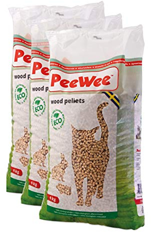PeeWee 42 L / 27 KG Holzstreu Katzenstreu Einstreu Bio Öko Streu Pellets (3x9kg)