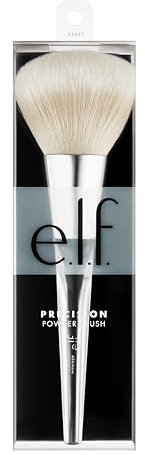 e.l.f. Precision Powder Brush, Veganes Makeup-Werkzeug, Verpackte & Lose Puder, Gleichmäßiges Auftragen & Leichte Deckkraft, Vegan & Tierversuchsfrei
