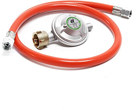 Wiltec Riduttore di Pressione a 50mbar con 80cm di Tubo propano per bombola di Gas 21,8x1,14 l