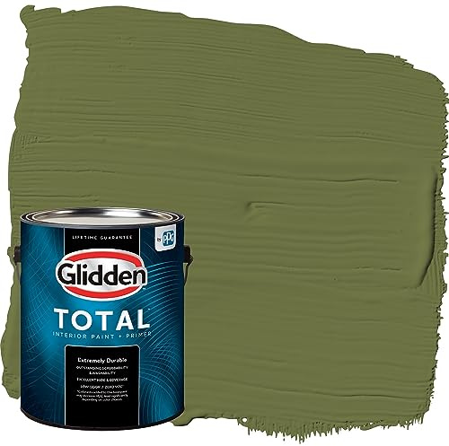 Glidden Total Interior Wall Paint & Primer All-in-One, Oakmoss/Green, Flat, 1 Gallon