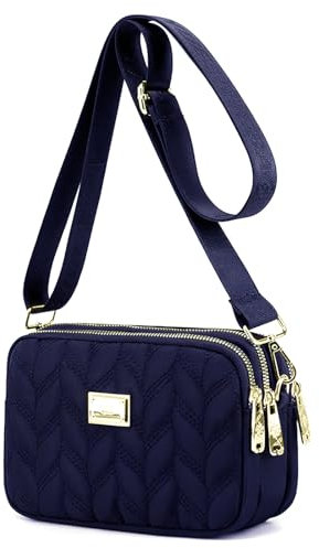 LassZone Ladies Girls Crossbody Bag Multi-Pocket Shoulder Bag Waterproof Nylon Handbag Small Cellphone Purse Wallet for Women