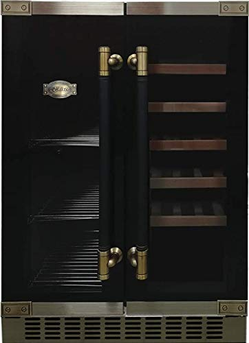 Kaiser K 64800 AD Retro Weinkühlschrank – 20 Weinflaschen, 63 Bierdosen, Dual-Zone, LED Display, Freistehend/Unterbau, 5 herausziehbare Holzregale, 3 verchromten höhenverstellbaren Abstellflächen