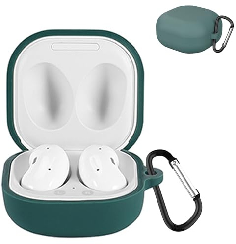 KANOYO Silikon Hülle für Samsung Galaxy Buds 2 Pro Hülle Kopfhörer Case und Schutzhülle Kompatibel Galaxy Buds 2 Pro Silikon Cover,Stoßfeste Schutzhülle,Kratzfest - Tiefgrün