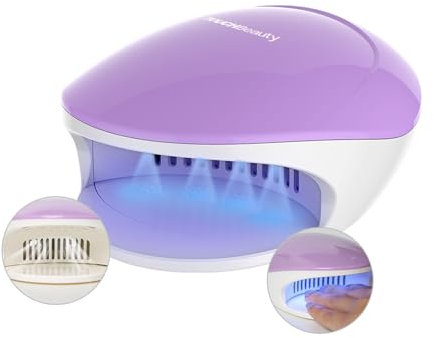 TOUCHBeauty Mini secador de uñas 2 en 1 con ventilador y luz UV, herramienta de manicura eléctrica portátil para secado rápido de esmalte regular