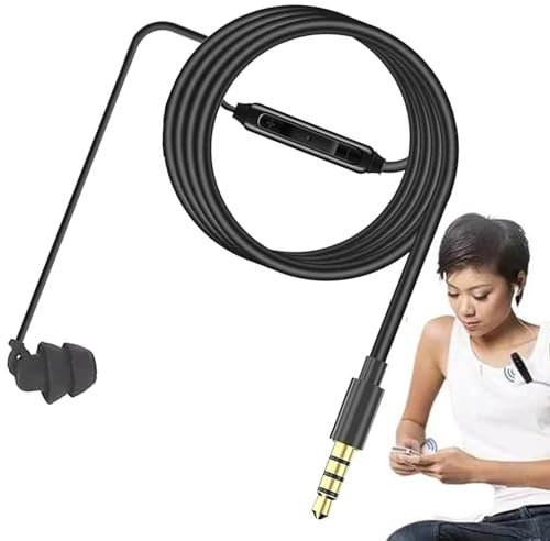 Auricular individual con micrófono con cable, auricular de un solo lado, Auricular mono intrauditivo izquierdo y derecho con micrófono, Auriculares con cancelación de ruido, llamadas claras, auricular
