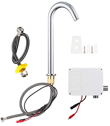 Rubinetto per Bagno con sensore Automatico, Miscelatore Senza Contatto, Rubinetto a induzione con Filettatura G1/2in, Rubinetto per Acqua Fredda a infrarossi con Scatola di Control