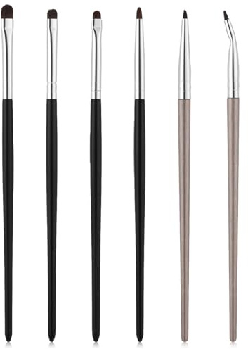 6 Pcs Eye Makeup Brush Sets, Mini Smudge Brush for Eyeliner, Small Eyeshadow Brushes for Creasing Eye Makeup, Powder, Gel, Cream Liquid Concealer, Highlighter, Eyeliner Blending, Detail Brushes