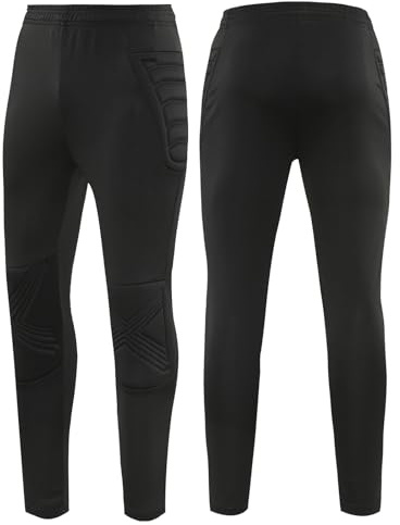 Soccer Goalkeeper Pants Pro with Protection Pads – Padded Soccer Goalie Pants Boy's Goalkeeper Pants – Kids, Youth Black
