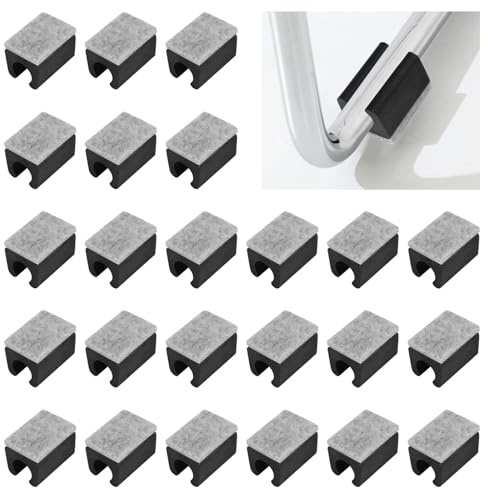 UFURMATE 24 piezas de almohadillas para sillas, protectores de suelo de 10 mm para patas de silla de plástico con almohadillas de fieltro, protectores de patas de muebles en forma de U, patas de silla