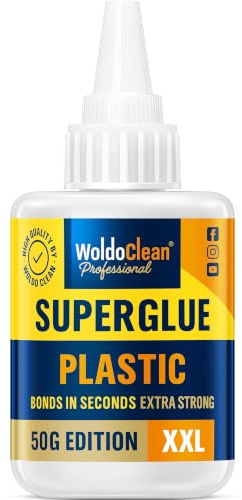 WoldoClean Snabblim Flytande Extra Stark för Plast 50 g – Vattentåligt & Värmebeständigt, Precisionstipp med Nål