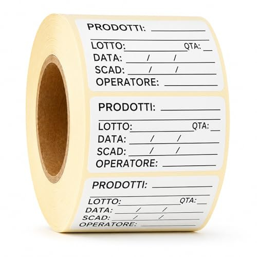 1000 Etichette Adesive HACCP per Alimenti 50x30 mm Kit 1, Rotolo Etichette di Controllo per Cucina, Freezer, Barattoli e Conservazione