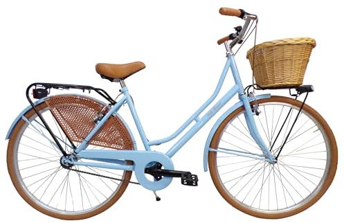 Cicli Tessari - Bicicleta de mujer de ciudad, bicicleta de paseo clásica, estilo retro vintage holandés 26