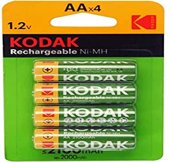 Kodak 30955110 Batterie Ricaricabile Aa x 4 Pile, 1.2V, 2100 Mah