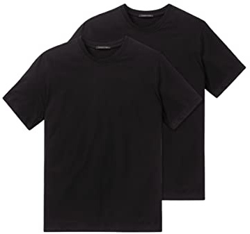 Schiesser - Canottiera, Manica Corta, Pacco da 2, Uomo, Nero (Schwarz (000-schwarz)), 3XL