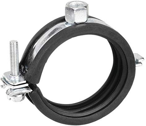 NVENT Caddy Cushioned Pipe Clamp, Electro-Galvanized Steel, EPDM-SBR Rubber