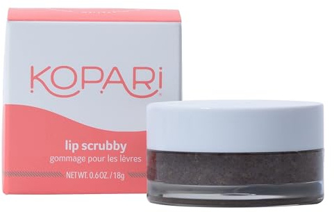 Kopari Coconut Lip Scrubby | Removes Dry Skin For Soft Lips | Volcanic Sand, Brown Sugar & Crushed Coconut Shells Hydrate Exfoliating Lip Scrub Exfoliator Moisturizer Organic Coconut Oil Vanilla Vegan