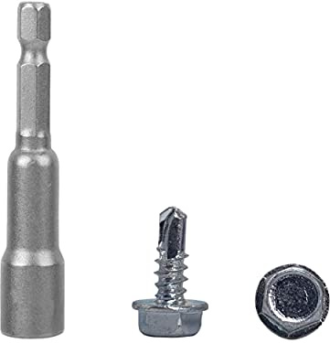 Lot de 100 vis autoforeuses DIN 7504K en acier zingué 4,8 x 13 mm pour tôle - Vis à tôle auto-foreuse à tête hexagonale - Vis auto-taraudeuses (100, 4,8 x 13 mm)