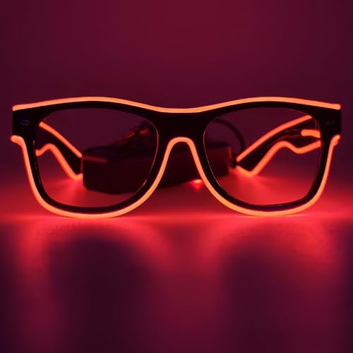 NIWWIN LED-glasögon, cyberpunk LED-glasögon, flexibel tråd, neonglasögon, blinkande LED-solglasögon, kostymer för cosplay, bar, klubb, festglasögon, gåva, festprylar, EDM, halloween