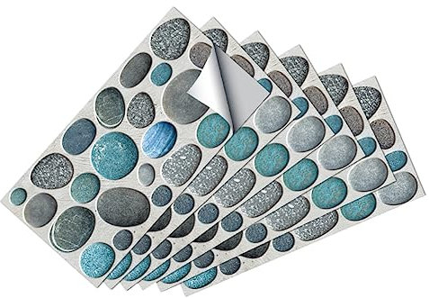 Angoily 6 Blätter Wandaufkleber Dekorative Fliesen Für Die Küche Fliesenaufkleber Küchenölbeständige Aufkleber Deckenverkleidung Tapeten Dekorativ Dekorativer Ziegel Pvc 3d Keramikfliesen