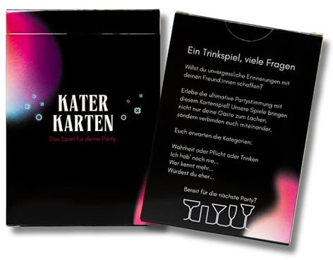 Kater Karten: Das Ultimative Trinkspiel-Set für Unvergessliche Partys - Kartenspiel Inkl. Wahrheit oder Pflicht, Würdest du eher, Wer kennt mehr & Ich hab noch nie - Spaßgarantie für 3-10 Spieler, 18+