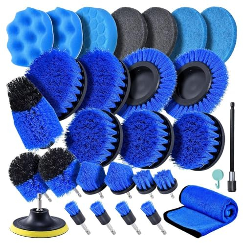 Misamo Ensemble de Brosses de Forage, Kit de Nettoyage pour Autolaveuse ÉLectrique 27 PièCes pour Baignoire, Accessoire D'Extension