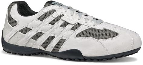 Geox Herren U Snake ORIGINAL A Sneaker, Off White/Dk Grey, 47 EU