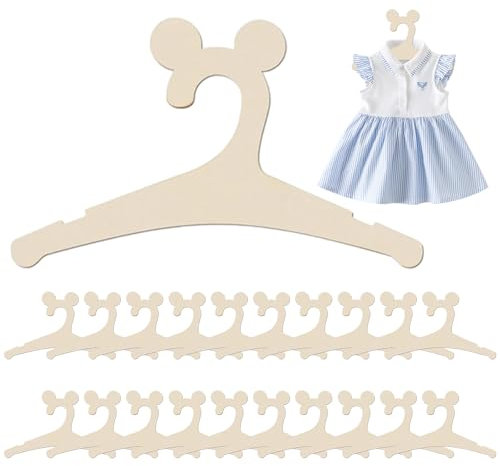 Dzmuero Appendiabiti per bambini, in legno, 20 pezzi, per neonati, design a costine, per decorazione, appendere vestiti