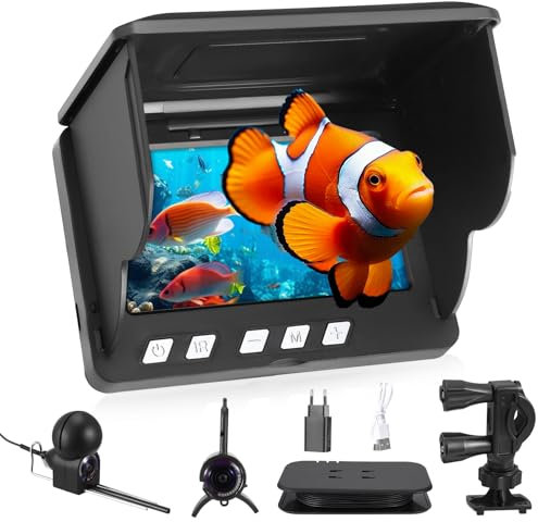 Fishfinder, Unterwasserkamera Angeln, Weitwinkel-Infrarot-Nachtsicht,Unterwasserkamera Fischfinder mit 220° HD Kamera und 30m Kabel für alle Gewässer - Angelkamera für Angler und Abenteurer
