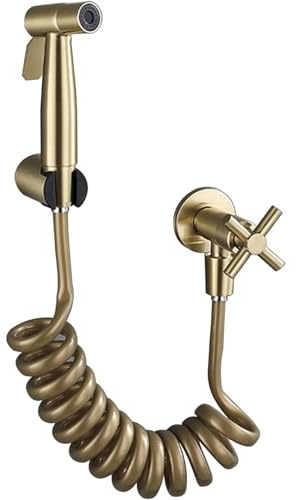 Portable Wall-Mounted Bidet Faucet with Cross Handle Handheld Shower Sprayer Kit Water Fountain Faucet for Easy Cleaning and Personal Hygiene