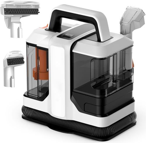 Pulitore portatile per tappeti, macchina portatile per la pulizia dei punti con serbatoio dell'acqua di grande capacità da 1080 ml, forte aspirazione per tappezzeria, animali domestici e seggiolini