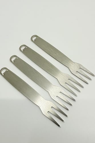 OXNFEIA Tenedores para patatas fritas de acero inoxidable sin escritura ideales para patatas fritas, salchichas o picnics, tenedores para patatas fritas reutilizables, sostenibles y aptos para